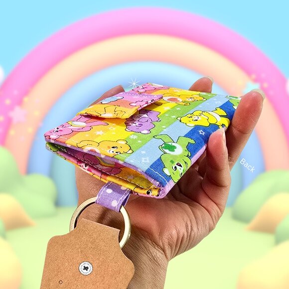 Handmade Care Bears Fabric Card Wallet with Keyring - Picture 7 of 9